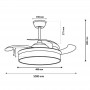 Ventilatore da Soffitto Olga 36W Luce Led CCT Regolabile con Telecomando