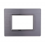 Placca in Alluminio Silver Lucido Compatibile Living Light - 3 Posti - Ettroit