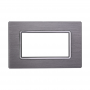 Placca in Alluminio Silver Compatibile Living Light - 4 Posti - Ettroit