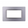 Placca in Alluminio Silver Lucido Compatibile Living Light - 4 Posti - Ettroit