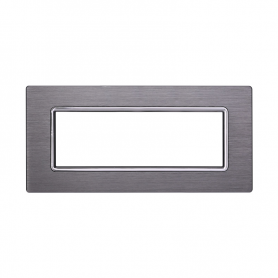 Placca in Alluminio Silver Compatibile Living Light - 7 Posti - Ettroit