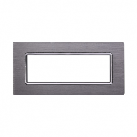 Placca in Alluminio Silver Compatibile Living Light - 7 Posti - Ettroit