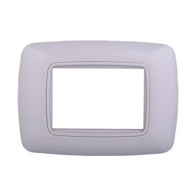 Placca in Plastica Bombata Bianca/Bianca Compatibile Living Light - 3 Posti - Ettroit