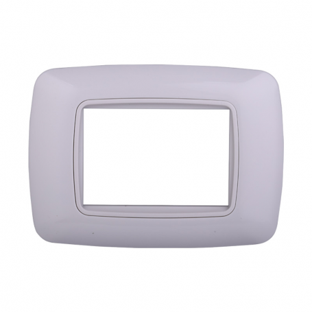 Placca in Plastica Bombata Bianca/Bianca Compatibile Living Light - 3 Posti - Ettroit