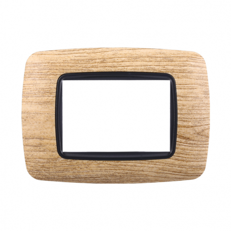 Placca in Plastica Bombata Legno Chiaro Compatibile Living Light - 3 Posti - Ettroit