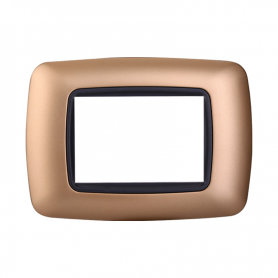 Placca in Plastica Bombata Oro Compatibile Living Light - 3 Posti - Ettroit