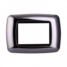 Placca in Plastica Bombata Cromato Lucido Compatibile Living Light - 3 Posti - Ettroit