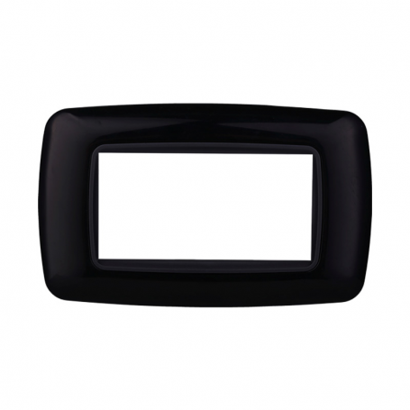 Placca in Plastica Bombata Nero Compatibile Living Light - 4 Posti - Ettroit