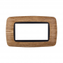 Placca in Plastica Bombata Legno Scuro Compatibile Living Light - 4 Posti - Ettroit