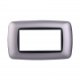 Placca in Plastica Bombata Silver Compatibile Living Light - 4 Posti - Ettroit