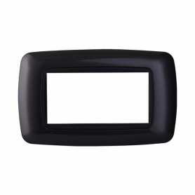 Placca in Plastica Bombata Acciaio Scuro Compatibile Living Light - 4 Posti - Ettroit