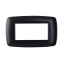 Placca in Plastica Bombata Acciaio Scuro Compatibile Living Light - 4 Posti - Ettroit