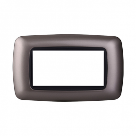 Placca in Plastica Bombata Titanio Compatibile Living Light - 4 Posti - Ettroit