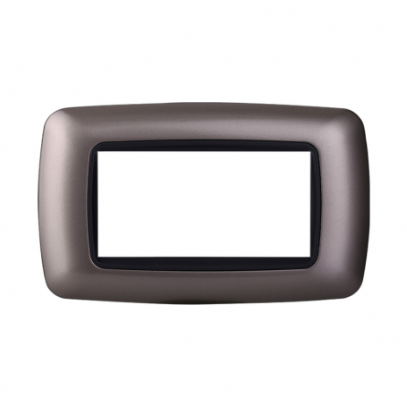 Placca in Plastica Bombata Titanio Compatibile Living Light - 4 Posti - Ettroit