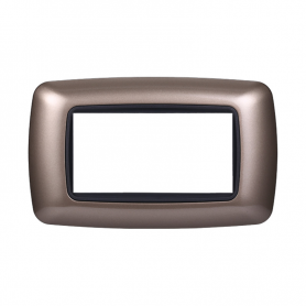 Placca in Plastica Bombata Bronzo Compatibile Living Light - 4 Posti - Ettroit