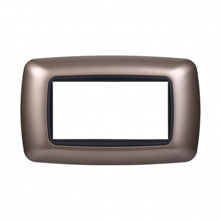 Placca in Plastica Bombata Bronzo Compatibile Living Light - 4 Posti - Ettroit
