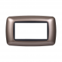 Placca in Plastica Bombata Bronzo Compatibile Living Light - 4 Posti - Ettroit