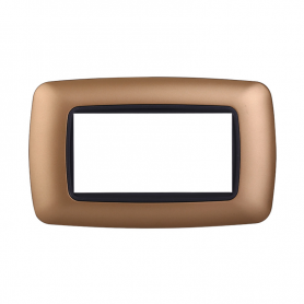 Placca in Plastica Bombata Oro Compatibile Living Light - 4 Posti - Ettroit