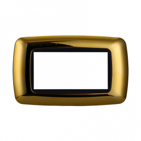 Placca in Plastica Bombata Oro Lucido Compatibile Living Light - 4 Posti - Ettroit