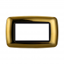 Placca in Plastica Bombata Oro Lucido Compatibile Living Light - 4 Posti - Ettroit