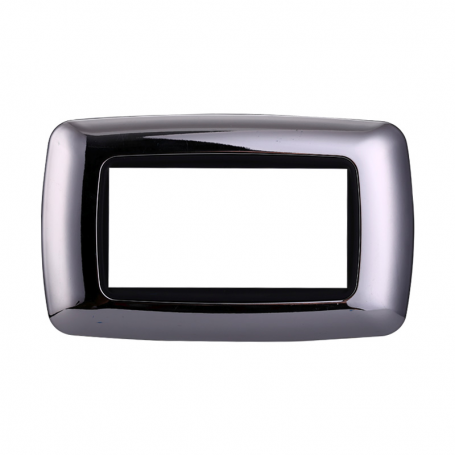 Placca in Plastica Bombata Cromato Lucido Compatibile Living Light - 4 Posti - Ettroit