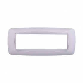 Placca in Plastica Bombata Bianca/Bianca Compatibile Living Light - 7 Posti - Ettroit