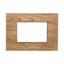 Placca in Plastica Quadrata Legno Chiaro Compatibile Living Light - 3 Posti - Ettroit