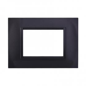 Placca in Plastica Quadrata Acciaio Scuro Compatibile Living Light - 3 Posti - Ettroit