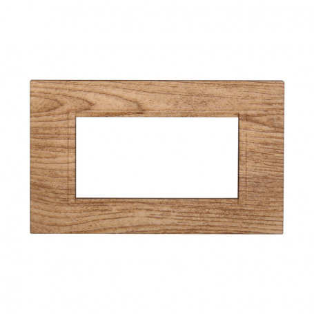 Placca in Plastica Quadrata Legno Chiaro Compatibile Living Light - 4 Posti - Ettroit