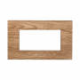 Placca in Plastica Quadrata Legno Chiaro Compatibile Living Light - 4 Posti - Ettroit