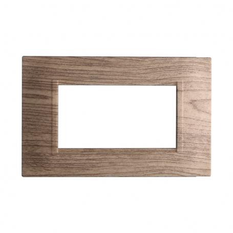 Placca in Plastica Quadrata Legno Scuro Compatibile Living Light - 4 Posti - Ettroit