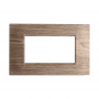 Placca in Plastica Quadrata Legno Scuro Compatibile Living Light - 4 Posti - Ettroit