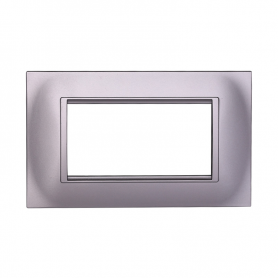 Placca in Plastica Quadrata Silver Compatibile Living Light - 4 Posti - Ettroit