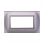 Placca in Plastica Quadrata Silver Compatibile Living Light - 4 Posti - Ettroit