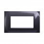 Placca in Plastica Quadrata Acciaio Scuro Compatibile Living Light - 4 Posti - Ettroit
