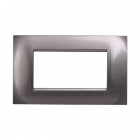 Placca in Plastica Quadrata Titanio Compatibile Living Light - 4 Posti - Ettroit