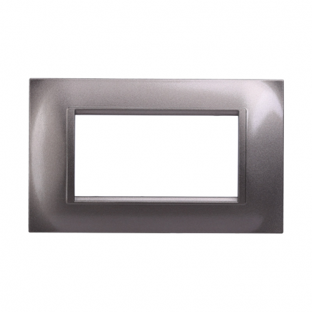Placca in Plastica Quadrata Titanio Compatibile Living Light - 4 Posti - Ettroit