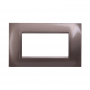 Placca in Plastica Quadrata Acciaio Bronzato Compatibile Living Light - 4 Posti - Ettroit