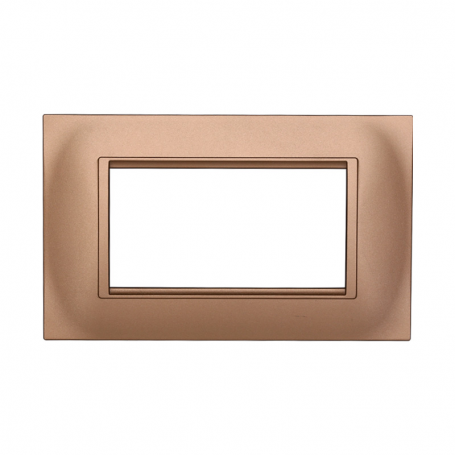 Placca in Plastica Quadrata Oro Compatibile Living Light - 4 Posti - Ettroit