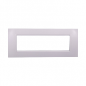 Placca in Plastica Quadrata Bianca Compatibile Living Light - 7 Posti - Ettroit
