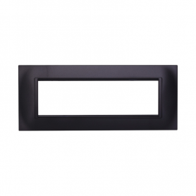Placca in Plastica Quadrata Nera Compatibile Living Light - 7 Posti - Ettroit