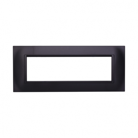 Placca in Plastica Quadrata Nera Compatibile Living Light - 7 Posti - Ettroit
