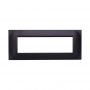 Placca in Plastica Quadrata Nera Compatibile Living Light - 7 Posti - Ettroit
