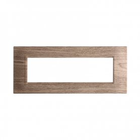 Placca in Plastica Quadrata Legno Scuro Compatibile Living Light - 7 Posti - Ettroit