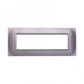 Placca in Plastica Quadrata Silver Compatibile Living Light - 7 Posti - Ettroit