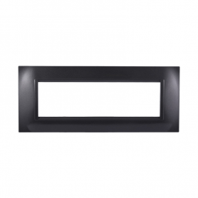 Placca in Plastica Quadrata Acciaio Scuro Compatibile Living Light - 7 Posti - Ettroit