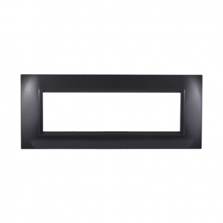 Placca in Plastica Quadrata Acciaio Scuro Compatibile Living Light - 7 Posti - Ettroit