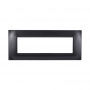 Placca in Plastica Quadrata Acciaio Scuro Compatibile Living Light - 7 Posti - Ettroit