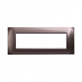 Placca in Plastica Quadrata Acciaio Bronzato Compatibile Living Light - 7 Posti - Ettroit