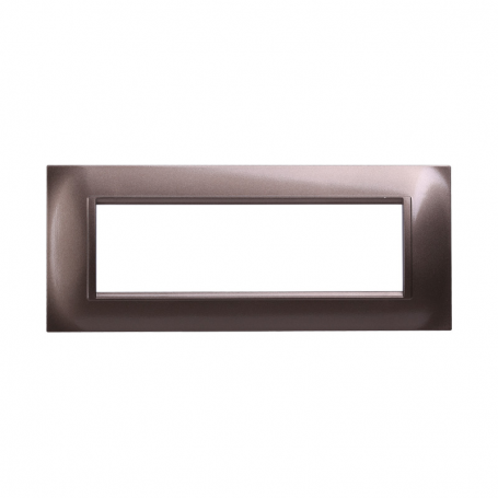 Placca in Plastica Quadrata Acciaio Bronzato Compatibile Living Light - 7 Posti - Ettroit